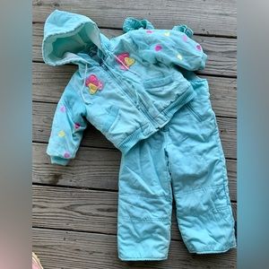 Vintage 80’s Pierre Cardin Kids Snow Jacket & Bib Snow Pants size 2T Embroidered